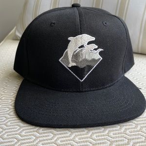 Pink & Dolphin flat brim ball cap